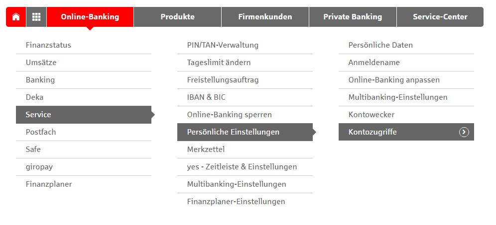 Online Banking Kontozugriffe
