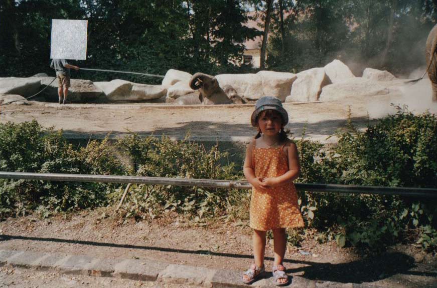 Bild Zoo Ich vor Elefantengehege im Zoo