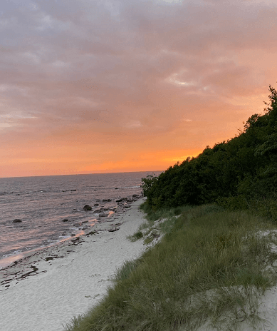 Sonnenuntergang am Strand auf Bornholm