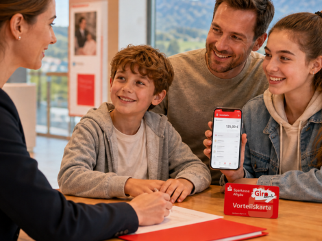 Mit der Sparkasse Allgäu von Anfang an: Giro eins, das kostenlose Konto für Kinder und junge Erwachsene