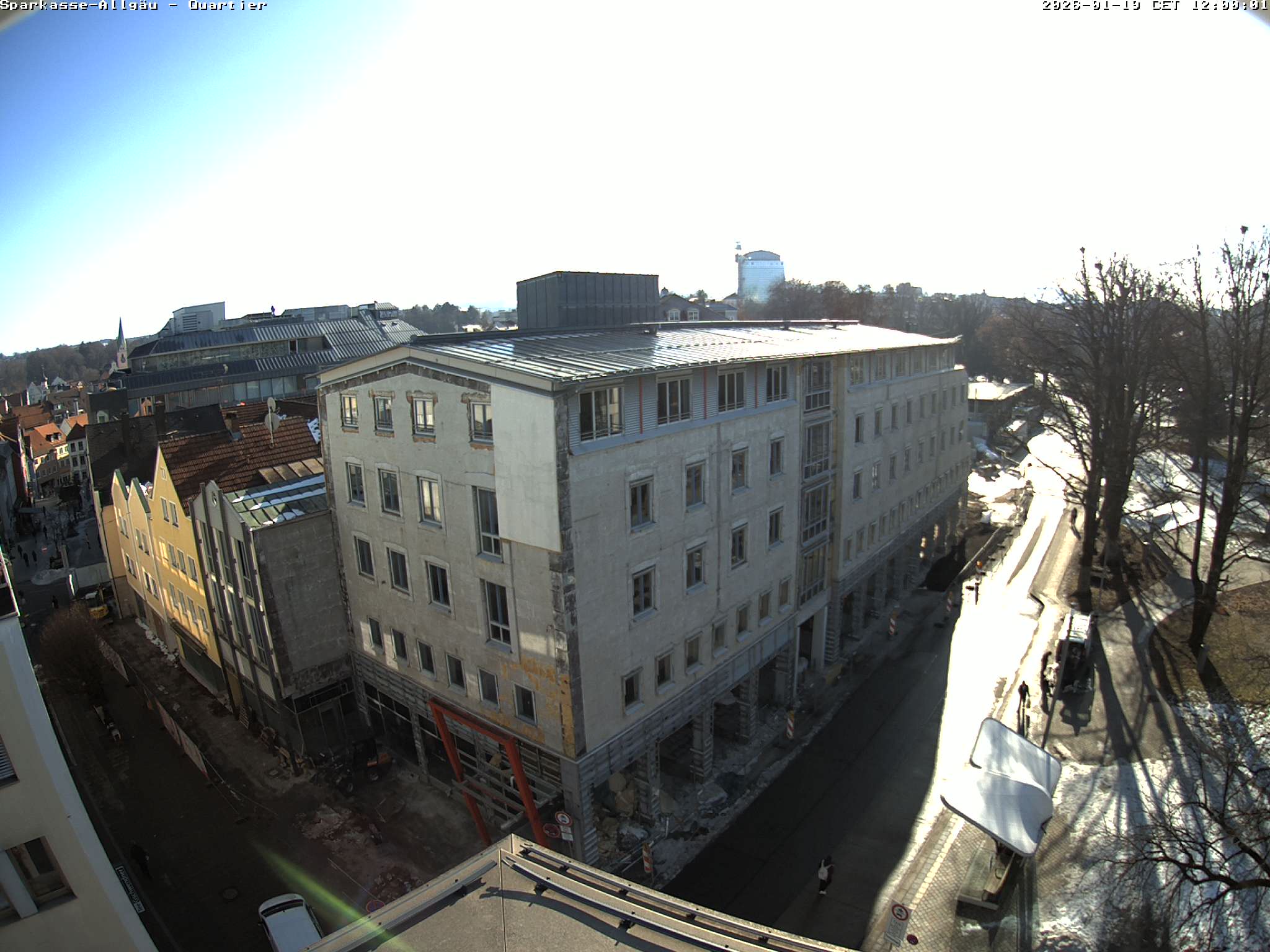 Standbild, Blick auf die Baustelle mittels Webcam