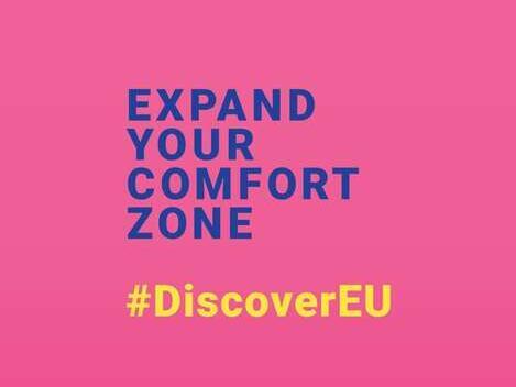 Logo und Slogan der Kampagne DiscoverEU
