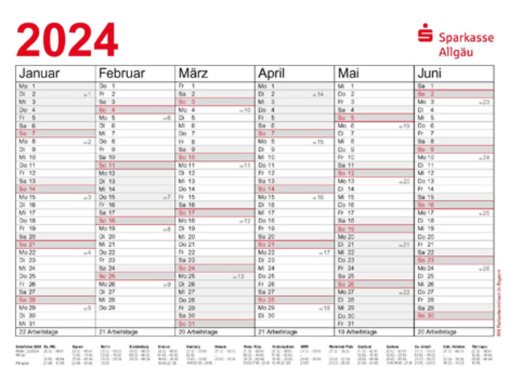 Kalender 2024 - Sparkasse Allgäu