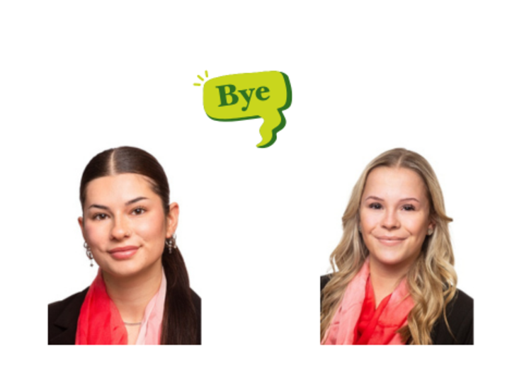 Bild von Alina und Lisa mit der Aufschrift "bye"
