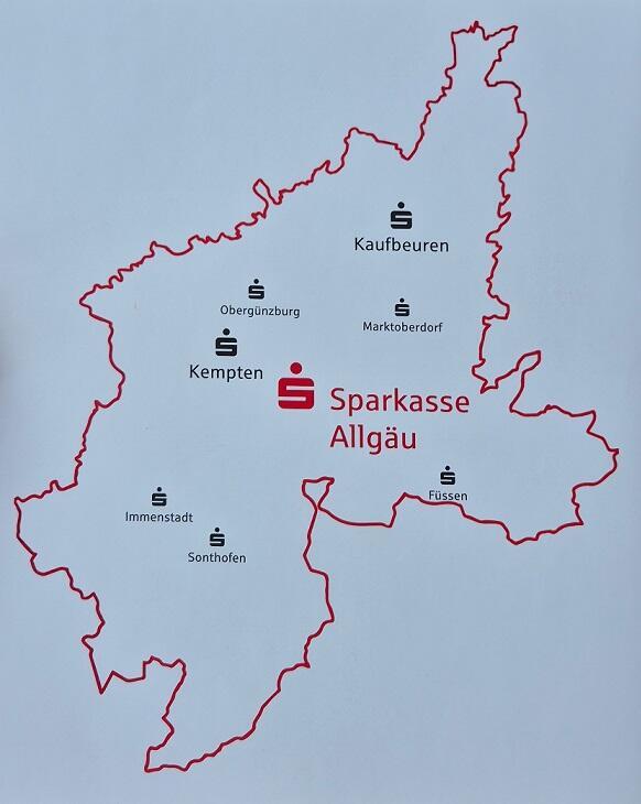 Geschäftsgebiet der Sparkasse Allgäu
