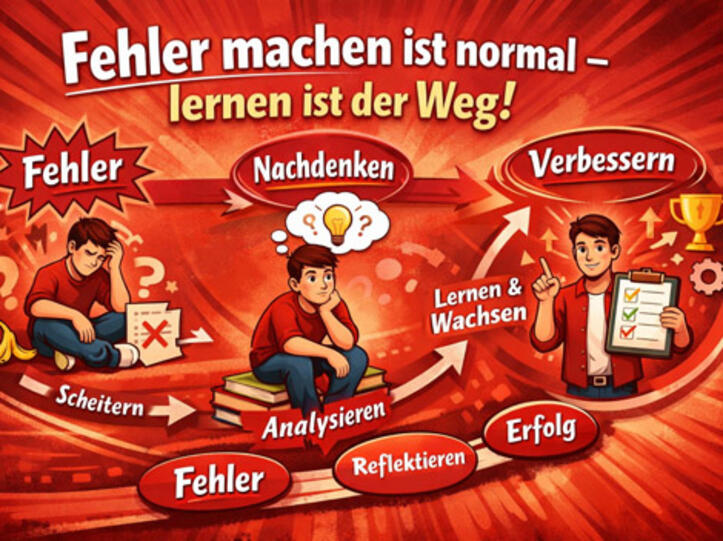 Es wird der Lernprozess dargestellt, wenn man einen Fehler im Job macht