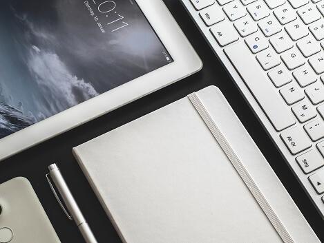 iPad, Tastatur, Notizbuch